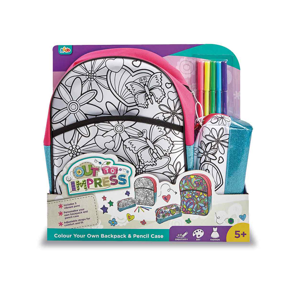 Out To Impress Colour Your Own Backpack And Pencil Case - English ...