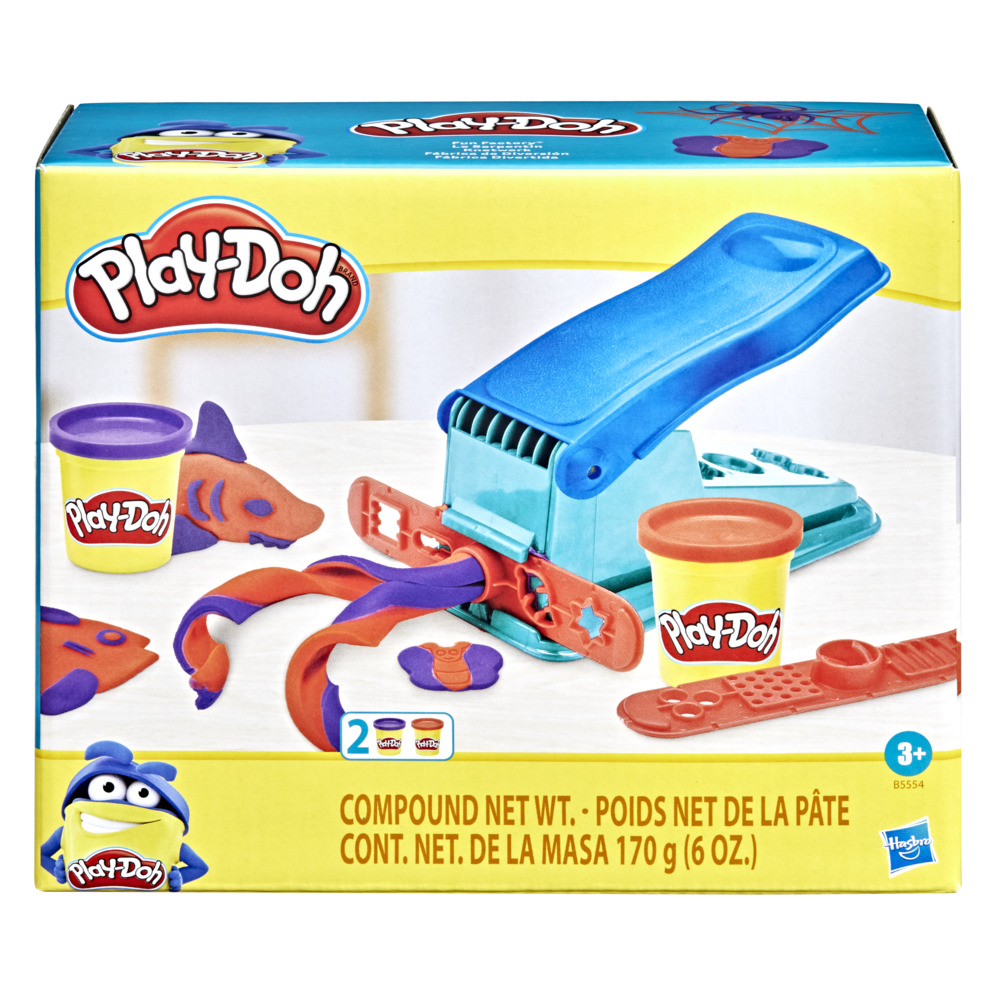 PlayDoh Fun Factory Playset with 2 PlayDoh Colors, Arts and Crafts