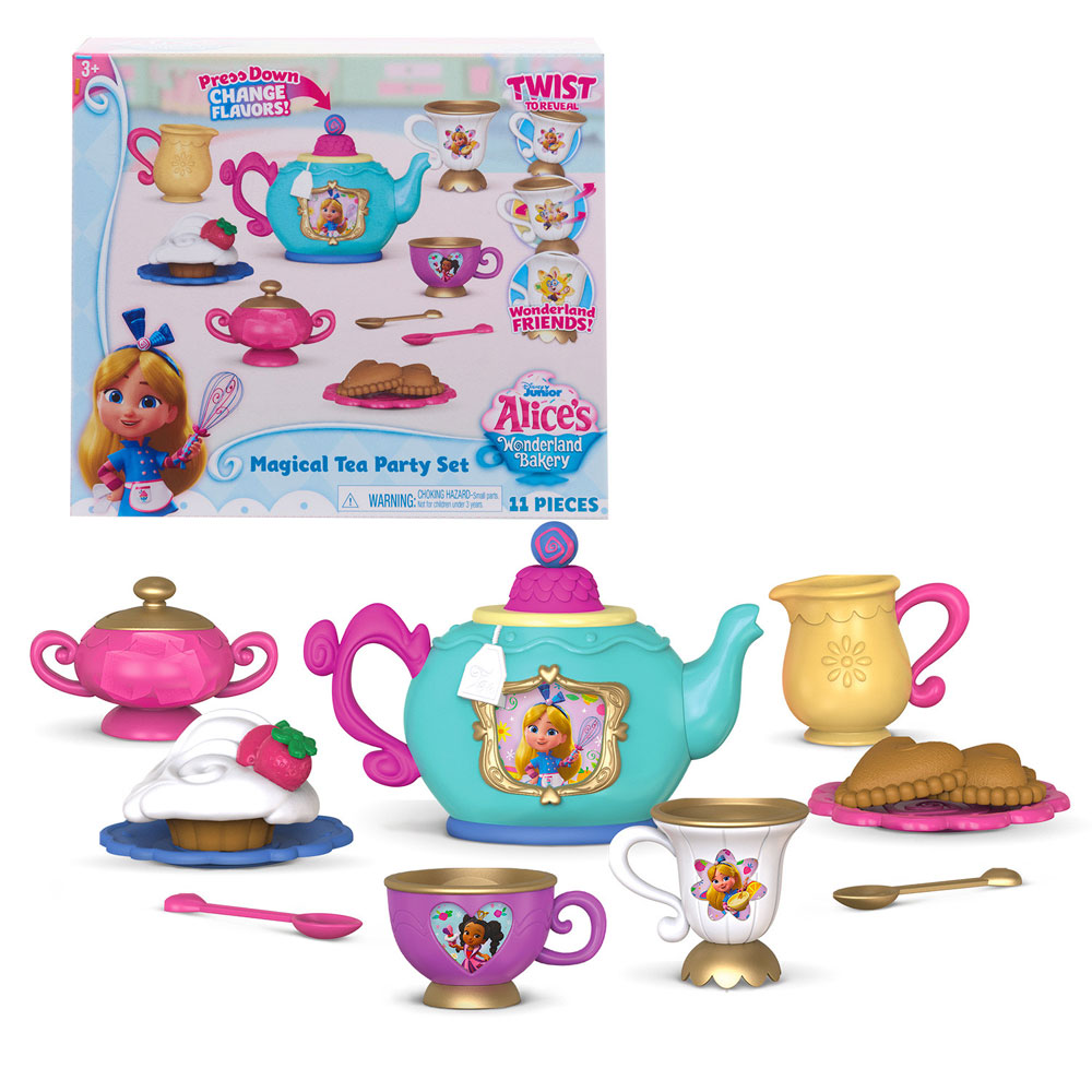 Disney Junior Alice's Wonderland Bakery Tea Party, Kids Tea Set for 2