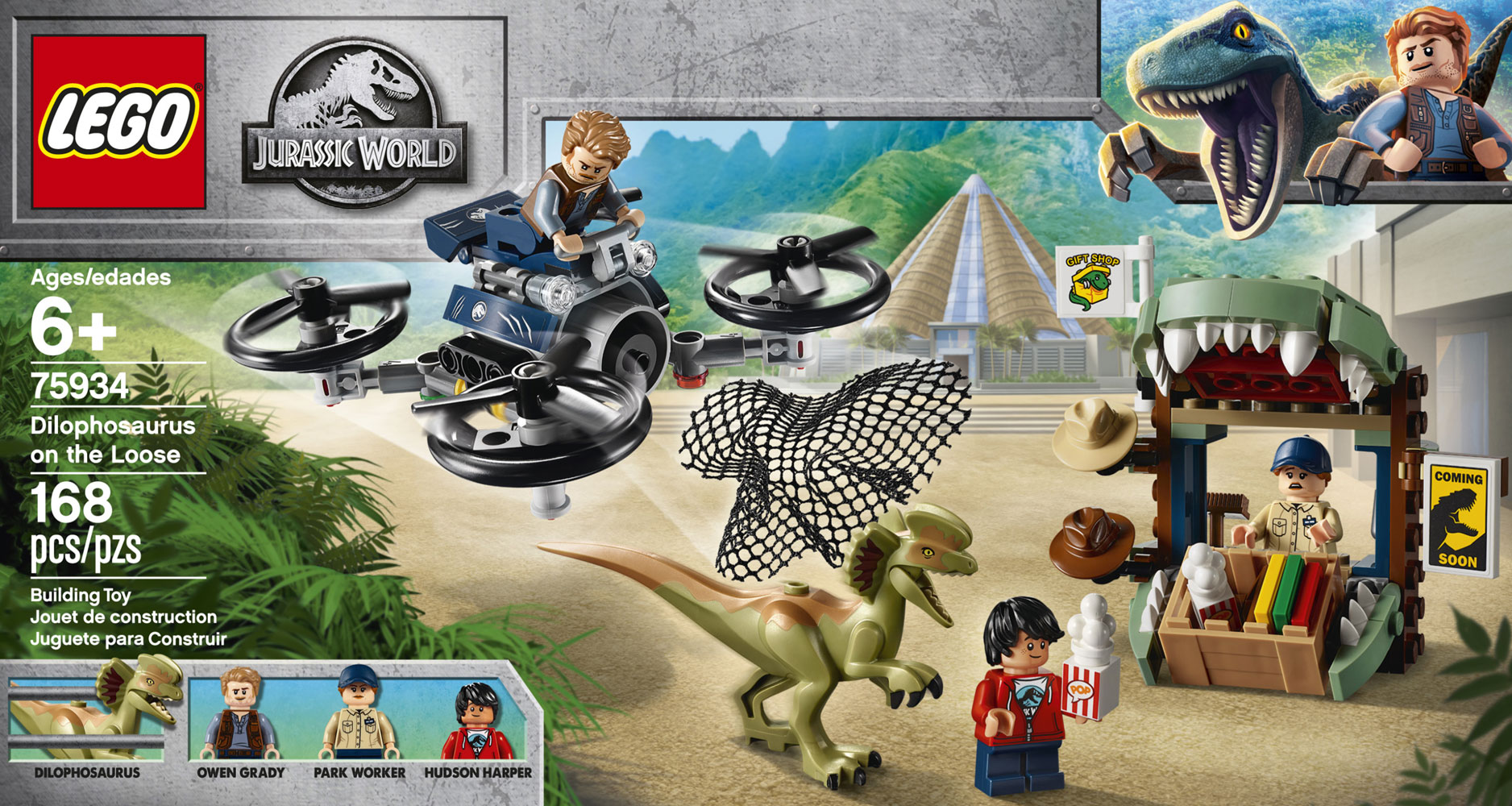 LEGO Jurassic World 75934 pas cher, Dilophosaure en liberté