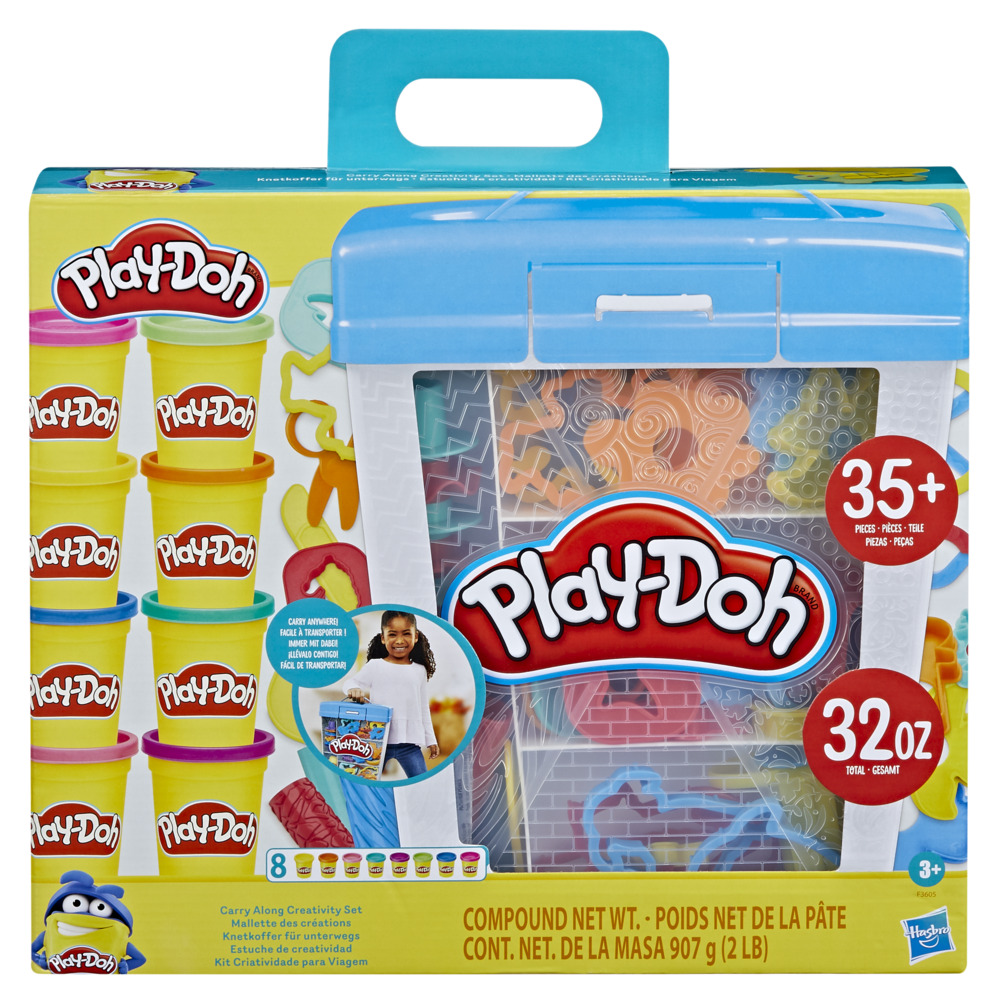 PlayDoh CarryAlong Creativity Set with 40 Tools, 8 Cans, and Carrying