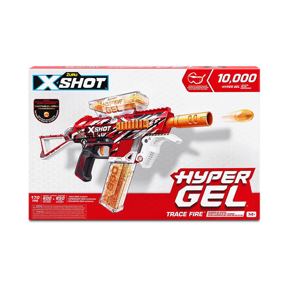  XShot Hyper Gel Trace Fire Blaster, Semi and Fully Automatic  Gel Blaster & 10,000 Gellets, 600 Capacity Hopper & 850 Capacity Mag, Ages  14 & Up by ZURU : Toys & Games