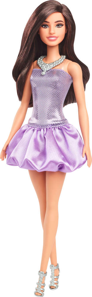 Barbie Fashionistas Doll #234 in Sequined Purple Dress and Silvery