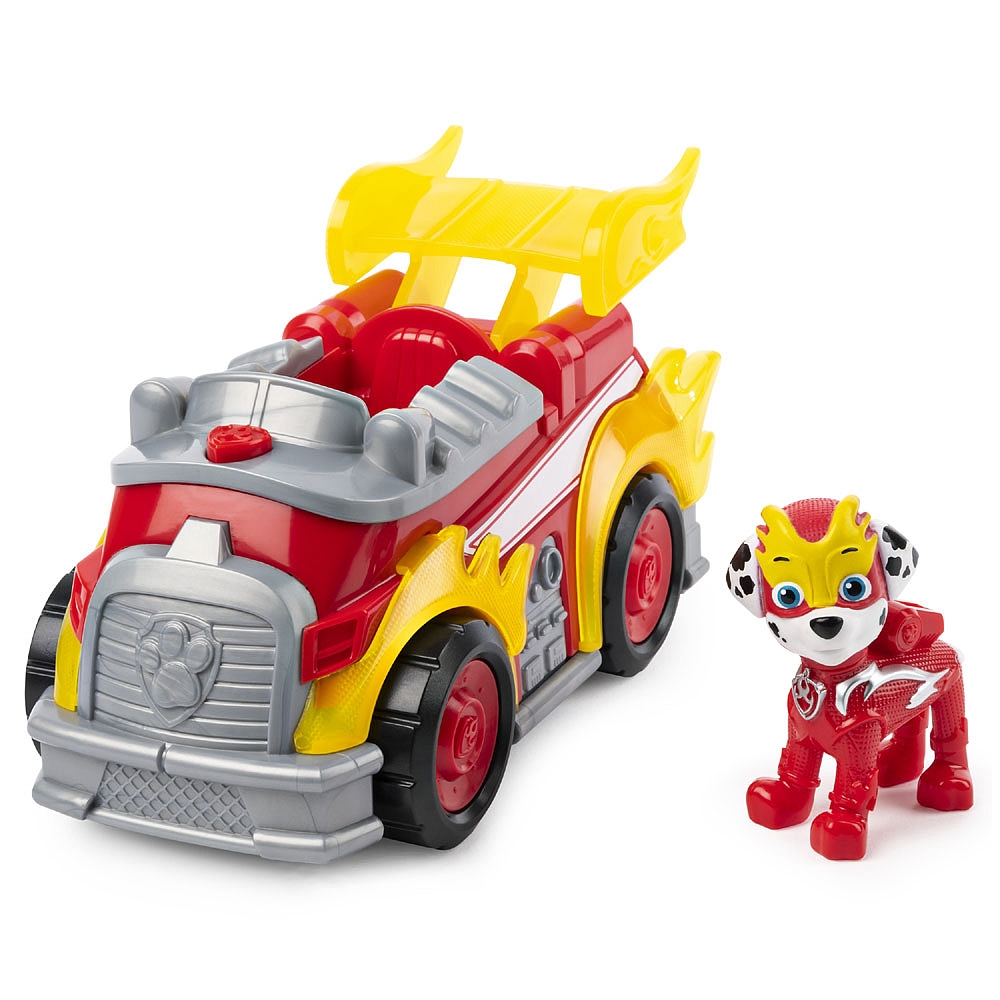 PAW Patrol, Mighty Pups Super PAWs Marshall's Deluxe Vehicle with