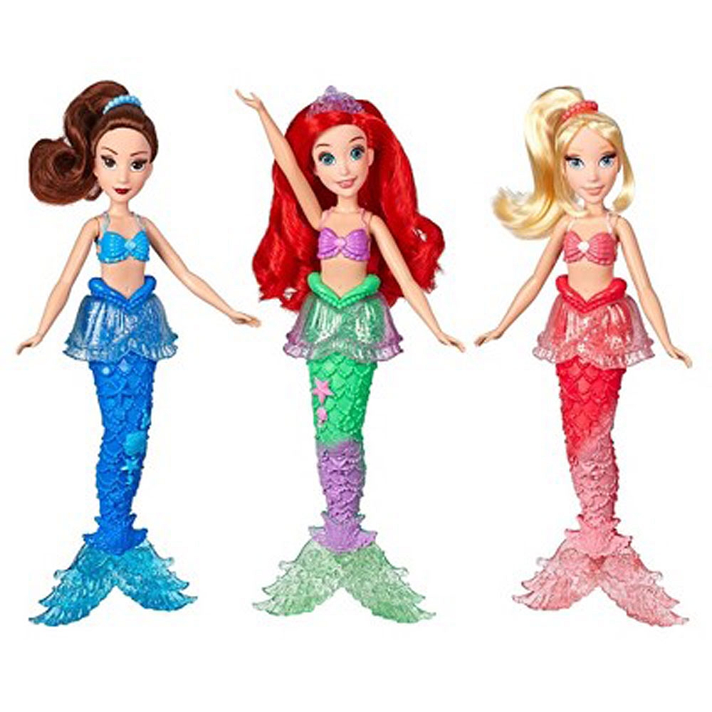 Disney Princess Ariel and Sisters Fashion Dolls, 3 Pack of Mermaid