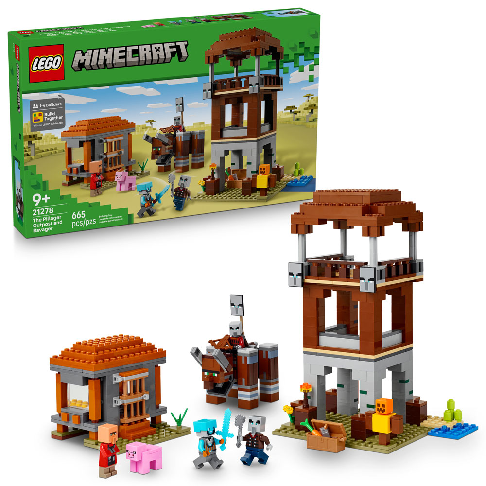 LEGO Minecraft The Pillager Outpost and Ravager Building Toy for