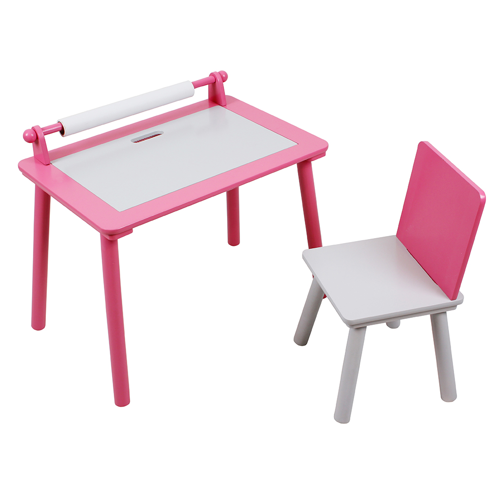 Pink/White Wood Activity Table and Chair Toys R Us Canada