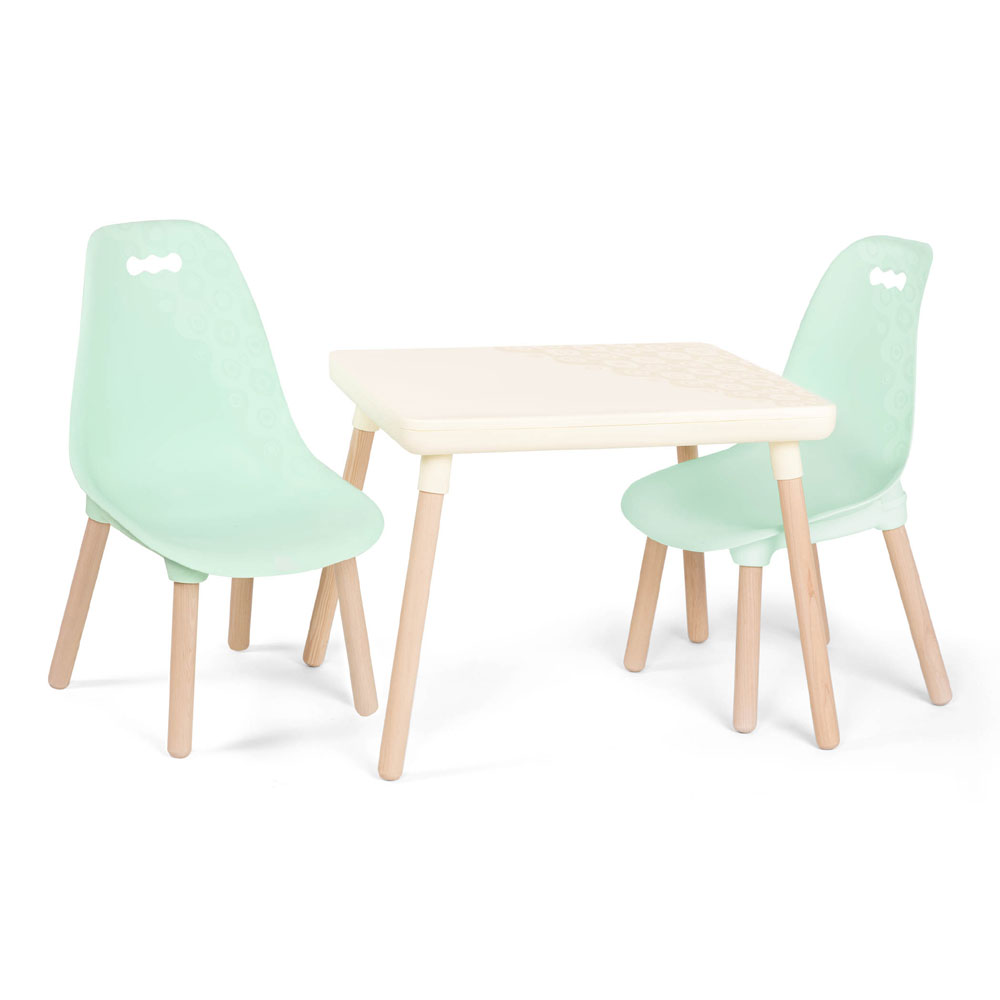 B. toys Kid Century Modern Table and Chair Set Mint Furniture for