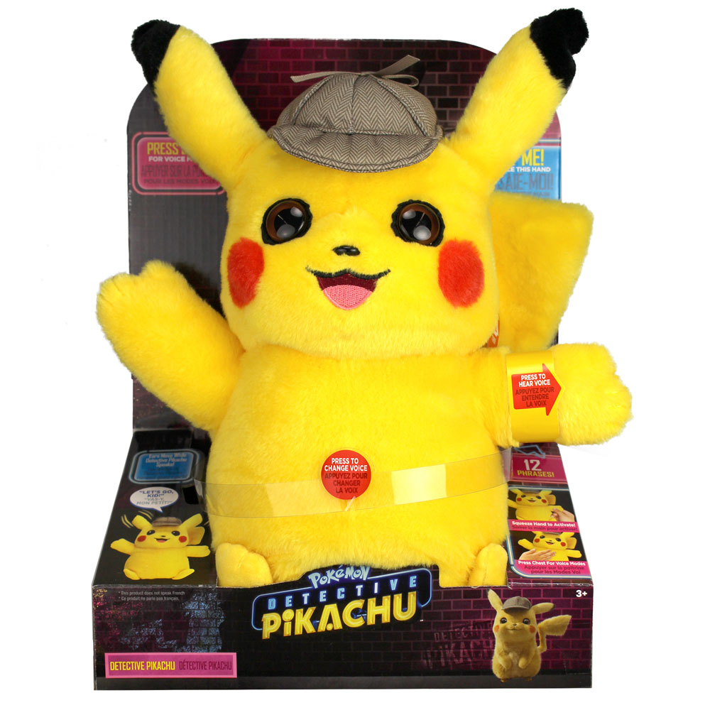 Pokemon Detective Movie Talking Pikachu 10 Inch Tall Plush Sound Movement  A12 for sale online