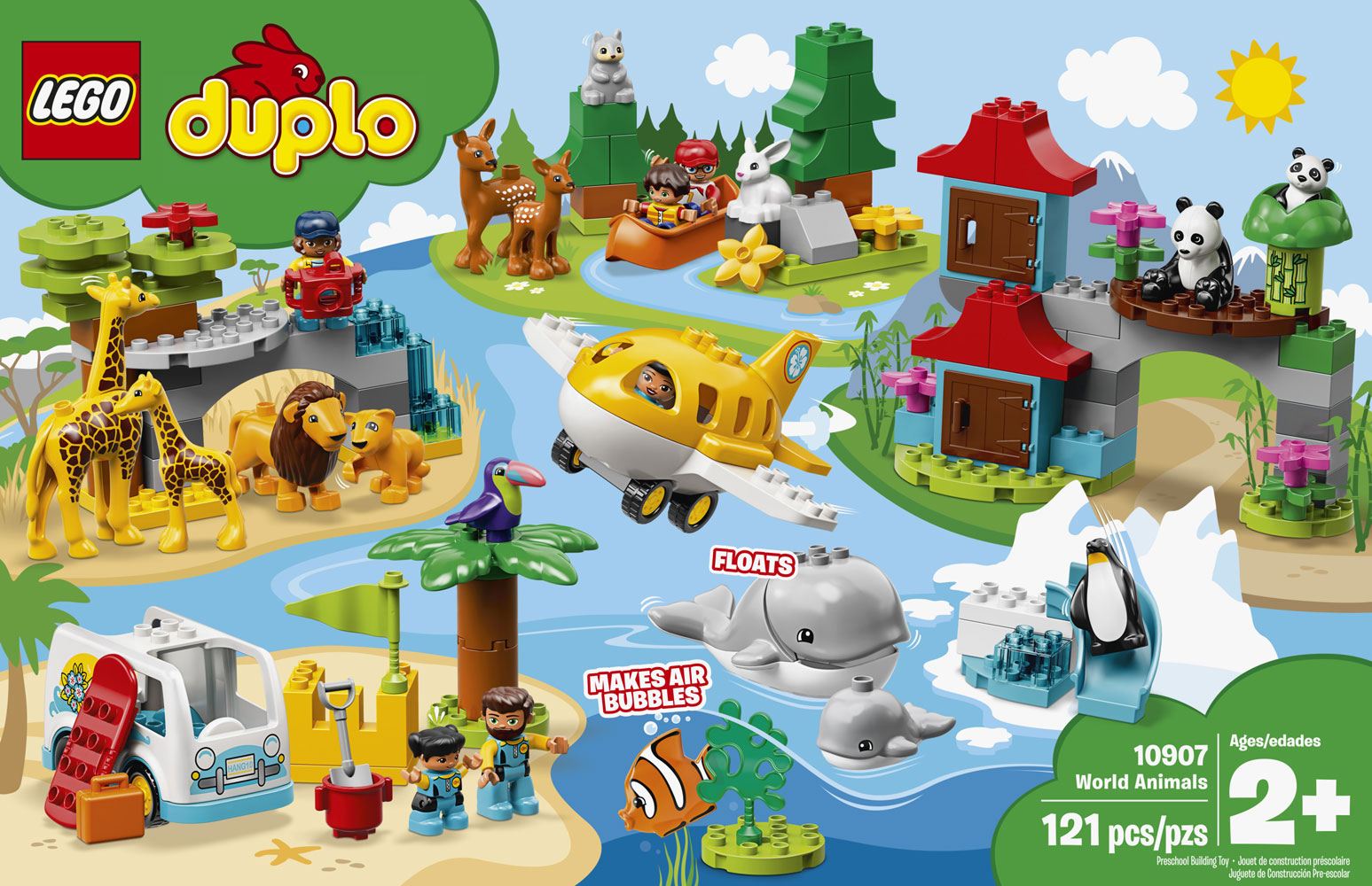 Lego 10907 duplo les animaux du monde jouet éducatif pour enfant