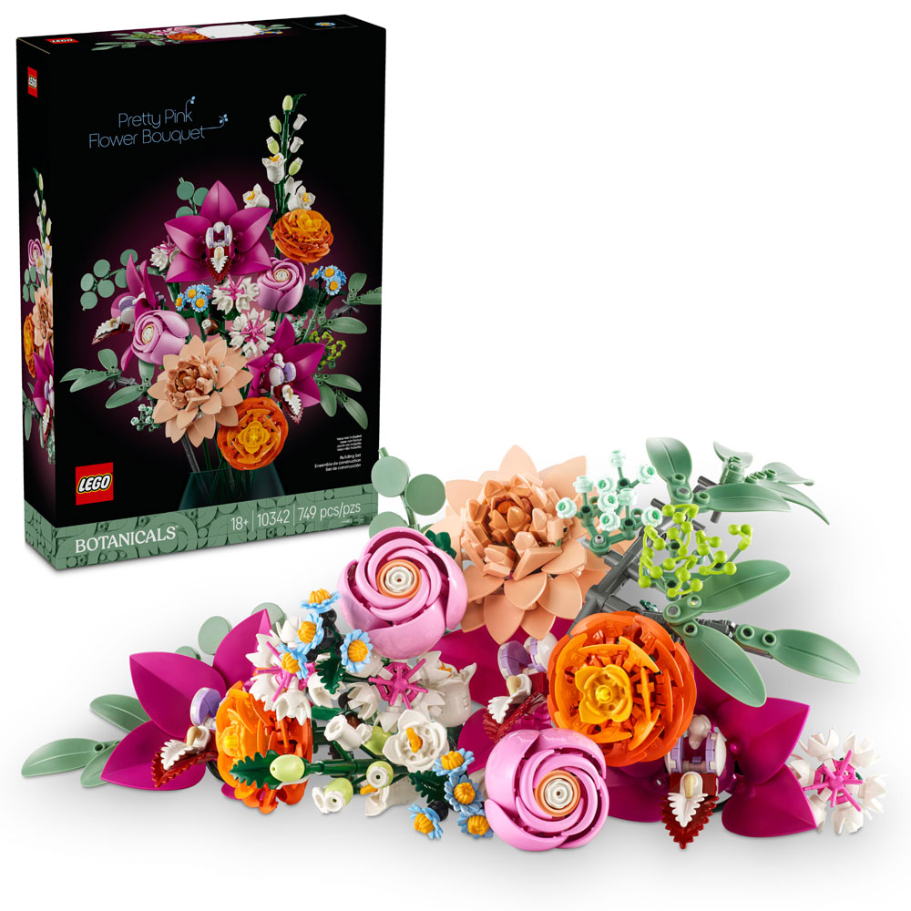 LEGO Botanique Le joli bouquet de fleurs roses, Décor floral , Ensemble de construction de
