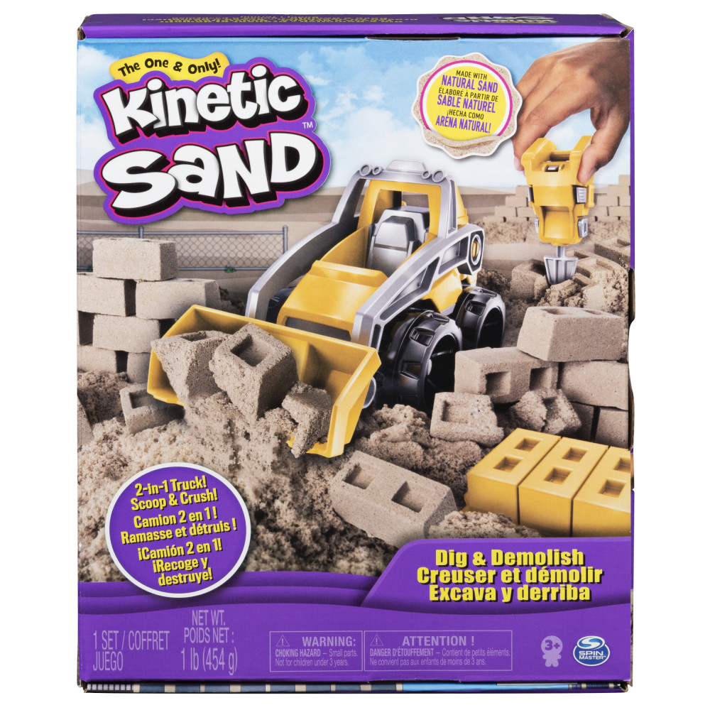Kinetic Sand, Coffret Camion pour creuser et démolir avec 454 g de