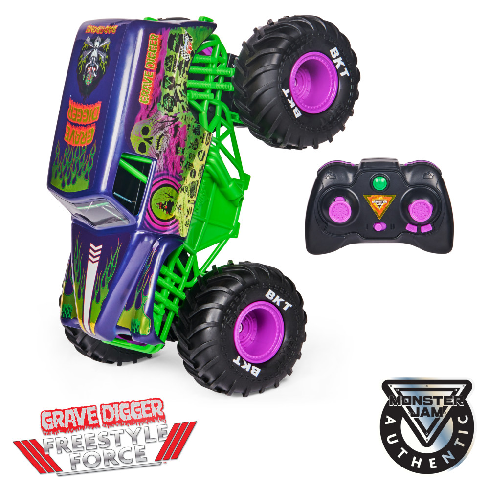 Monster Jam, Official Grave Digger Freestyle Force, Remote Control Car