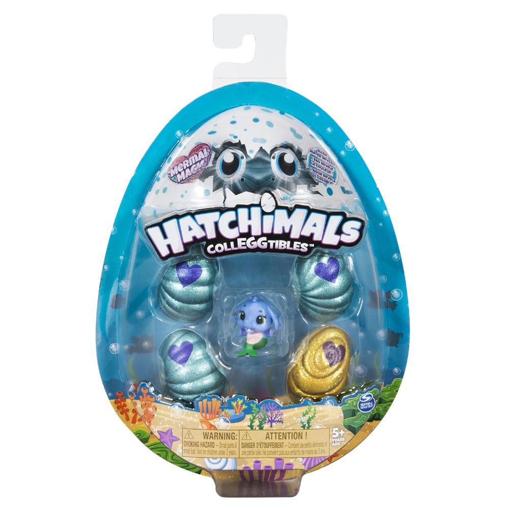 Hatchimals CollEGGtibles, Pack de 4 + bonus 'Mermal Magic' avec
