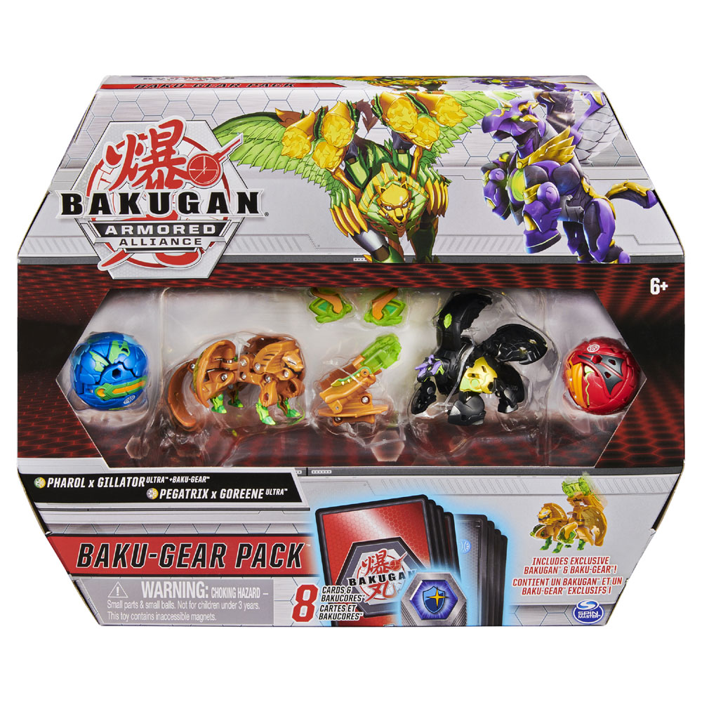Bakugan Baku-Gear 4-Pack, Fused Pharol x Gillator Ultra with Baku-Gear