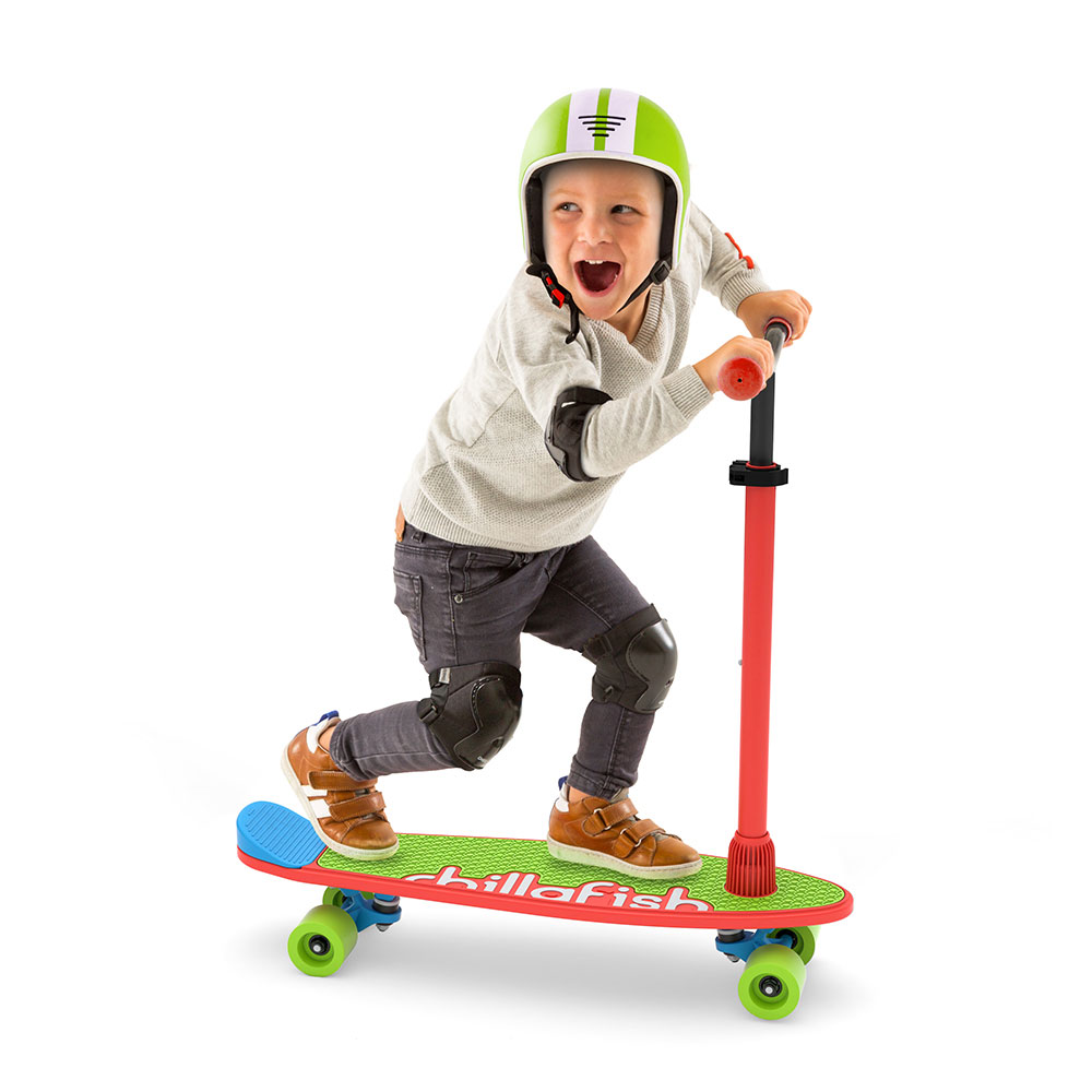 Chillafish Skatieskootie, Customizable Training Skateboard with Detachable Stability Handle for