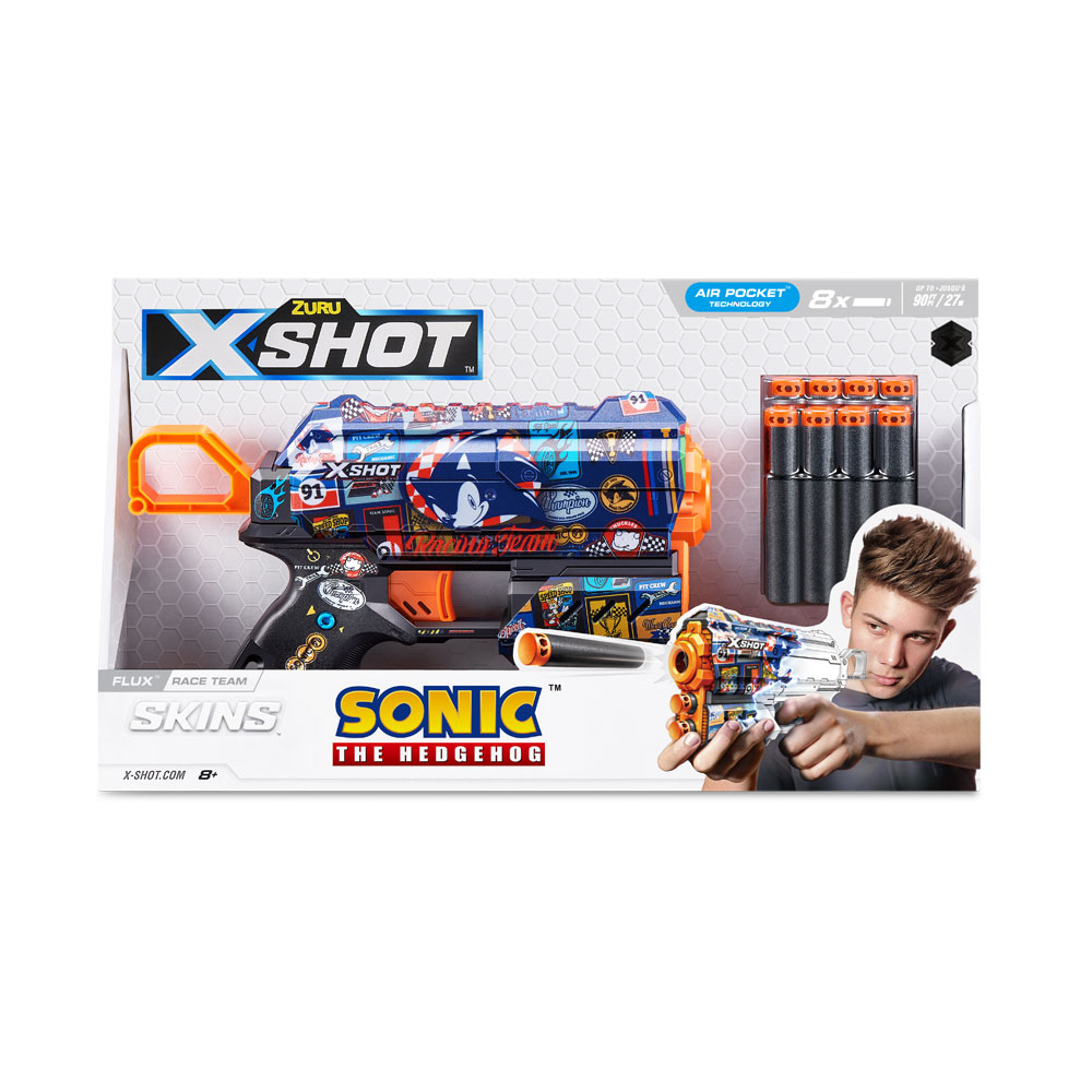Zuru XShot Skins Flux Blaster Mega Sonic Skin Race Team Toys R Us