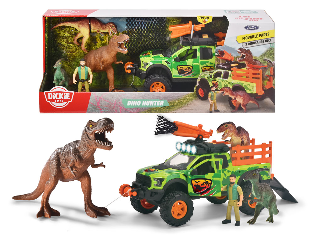 Dickie Toys - Dino Hunter - Véhicule de chasse aux dinosaures