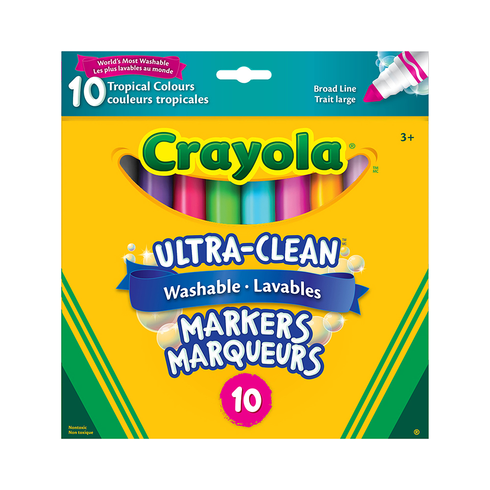 Crayola 10 ct UltraClean Washable Markers Tropical Colours Toys