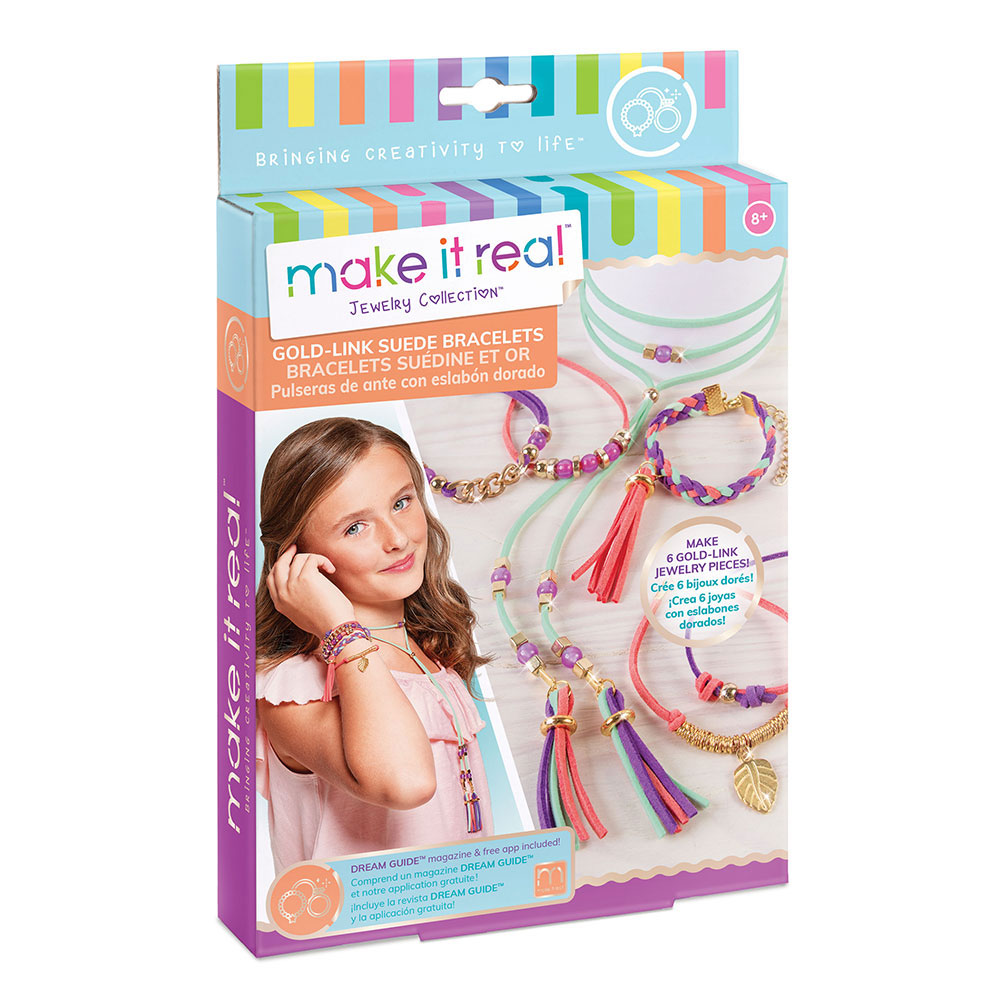 Make It Real Gold Link Suede Bracelets Toys R Us Canada