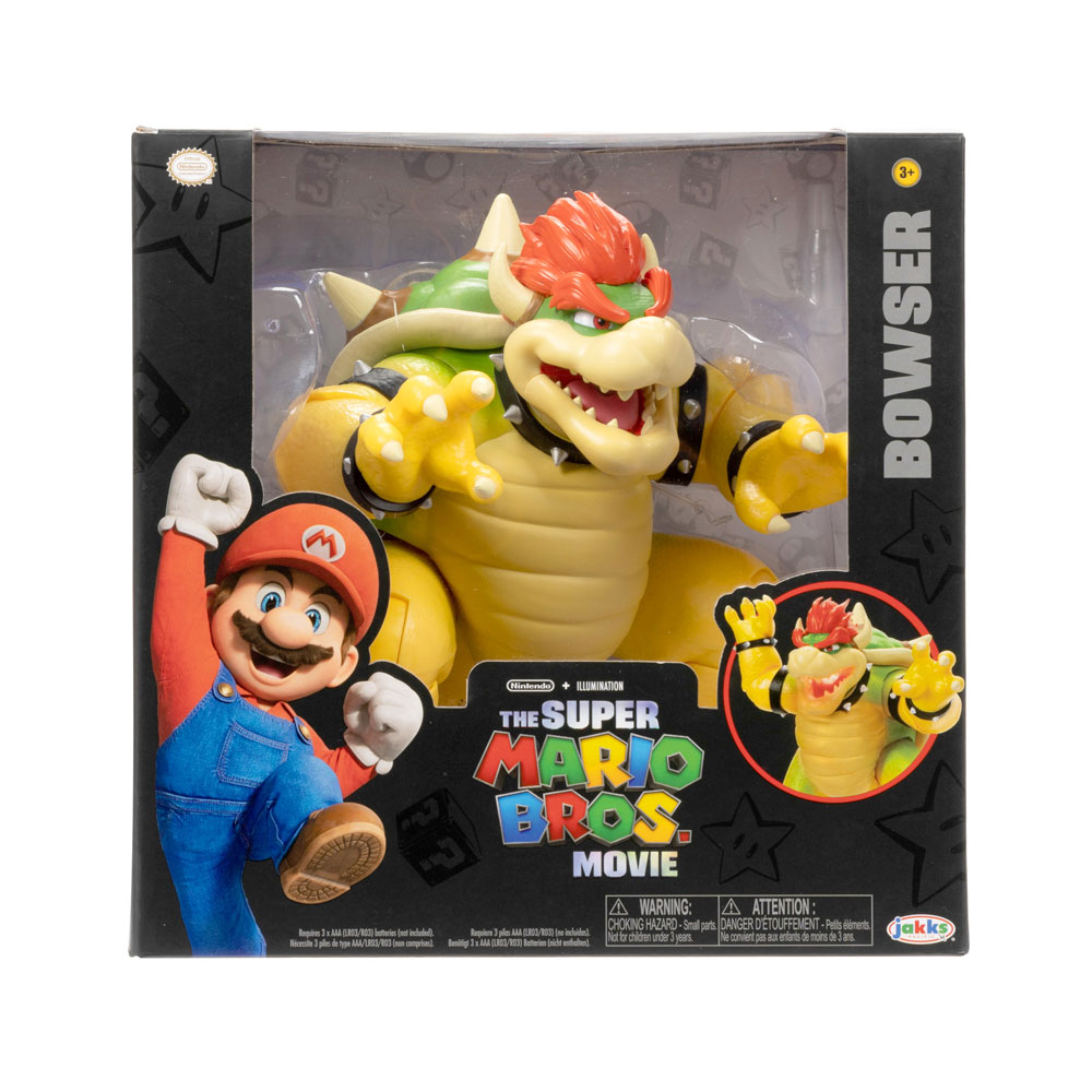 Super Mario Movie Bowser Action Figure avec effet de respiration de feu 18cm