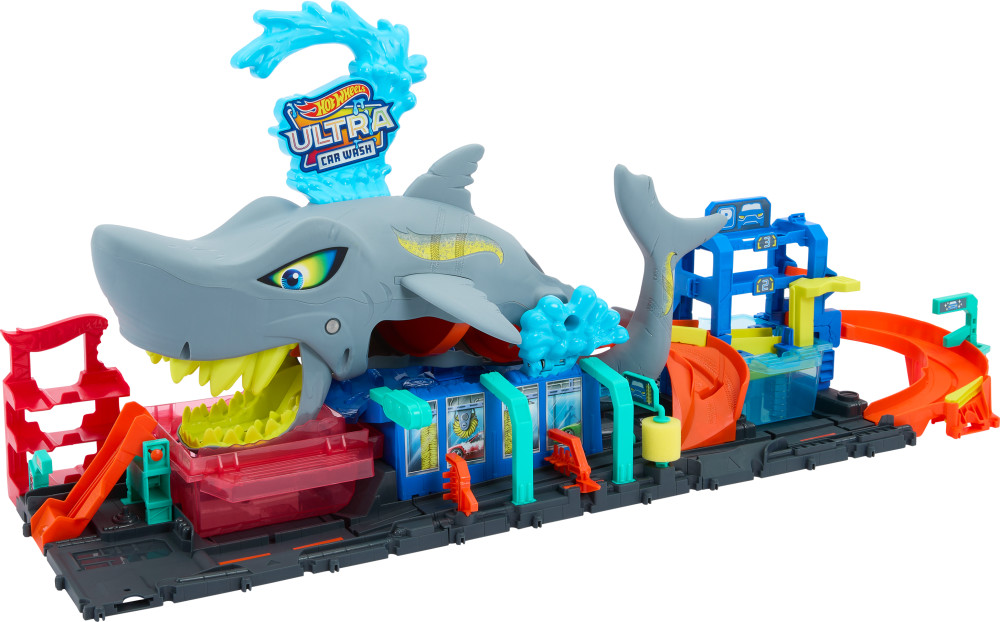 Hot Wheels City Ultra Shark Car Wash with Color Reveal Toy Car in 164 Scale Toys R Us Canada
