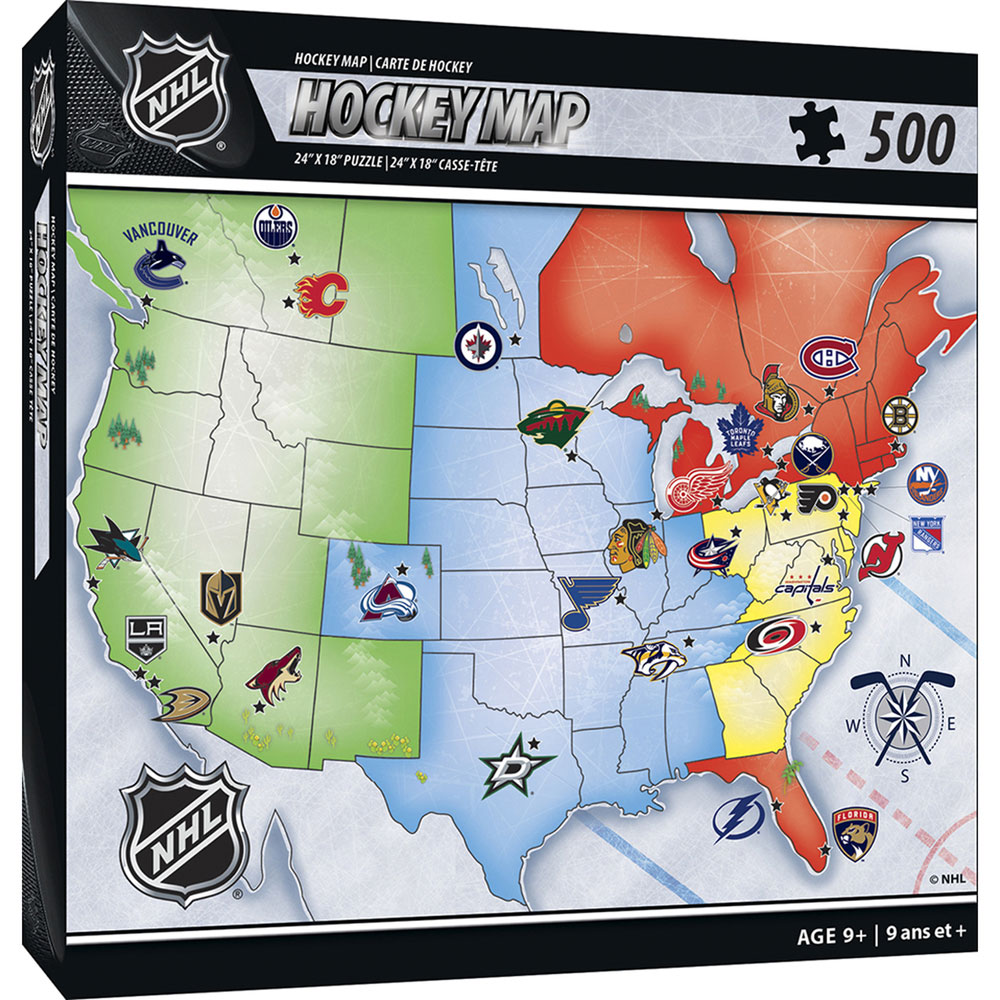 NHL Hockey Map 500 Piece Jigsaw Puzzle Toys R Us Canada